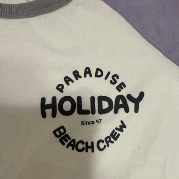 H&M Purple and White Crew Neck Tee - Picture 5 of 11